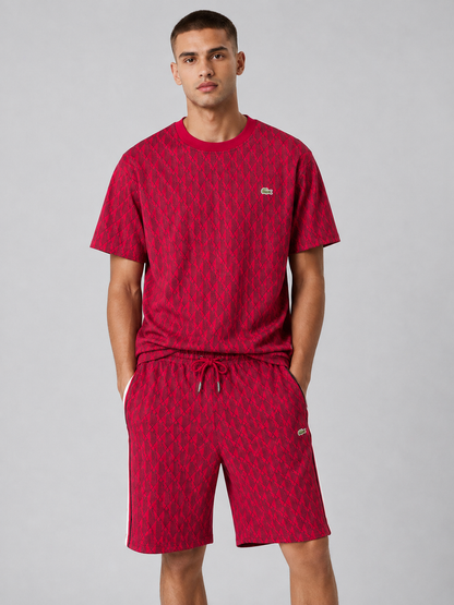 Red Cotton T-Shirt & Shorts Set