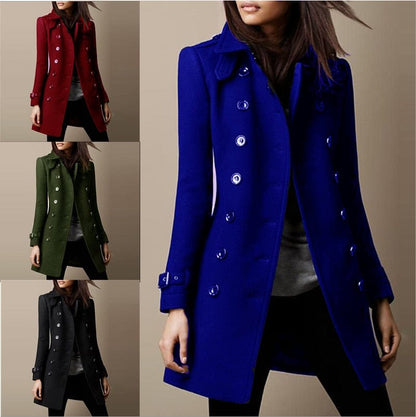 Valmora | Women's Wool Blend Double Breasted Long Coat