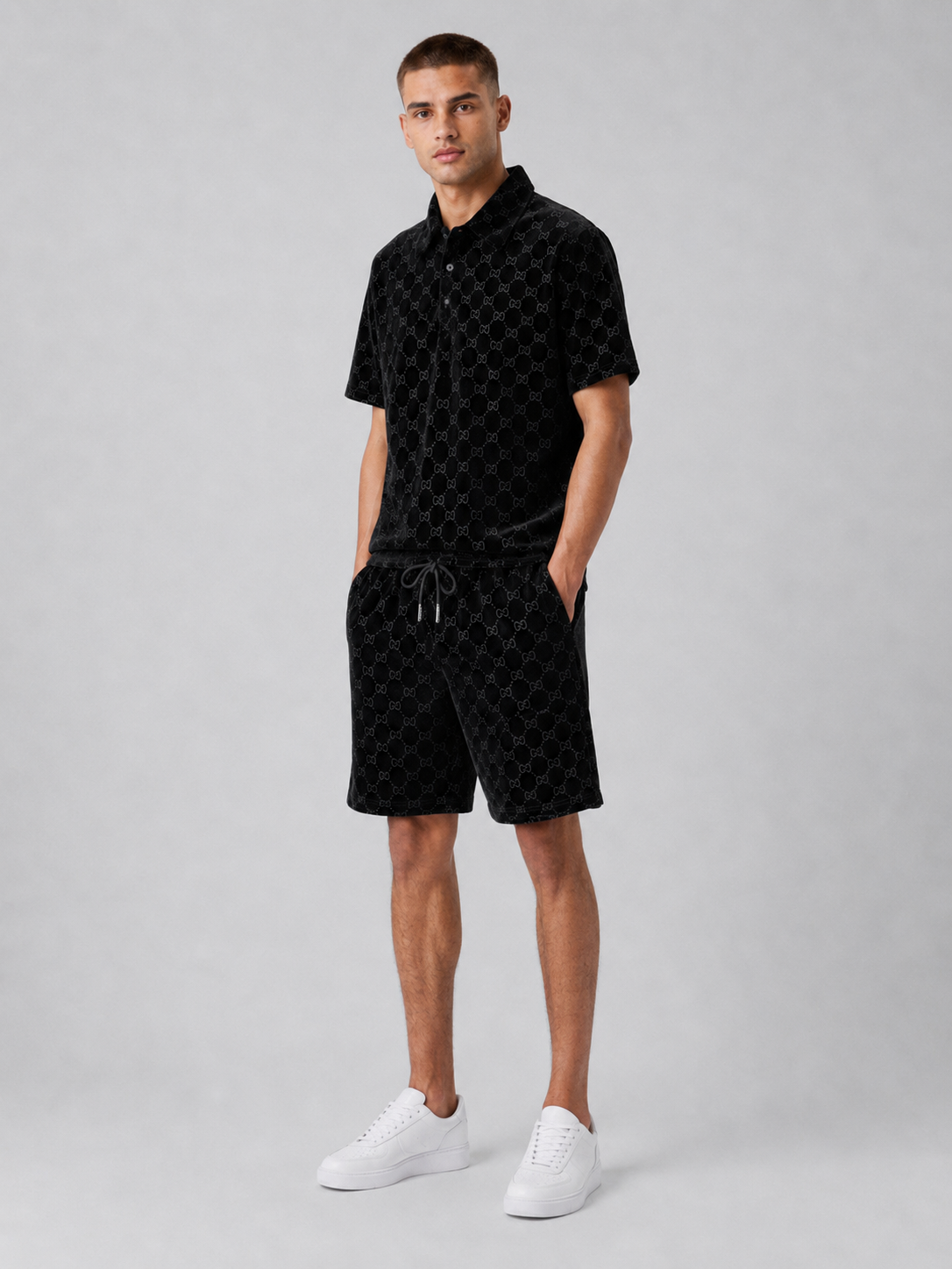 Black Shirt & Shorts Set