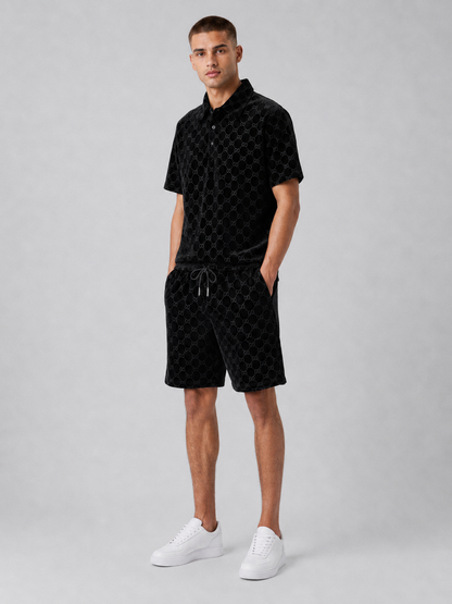 Black Shirt & Shorts Set
