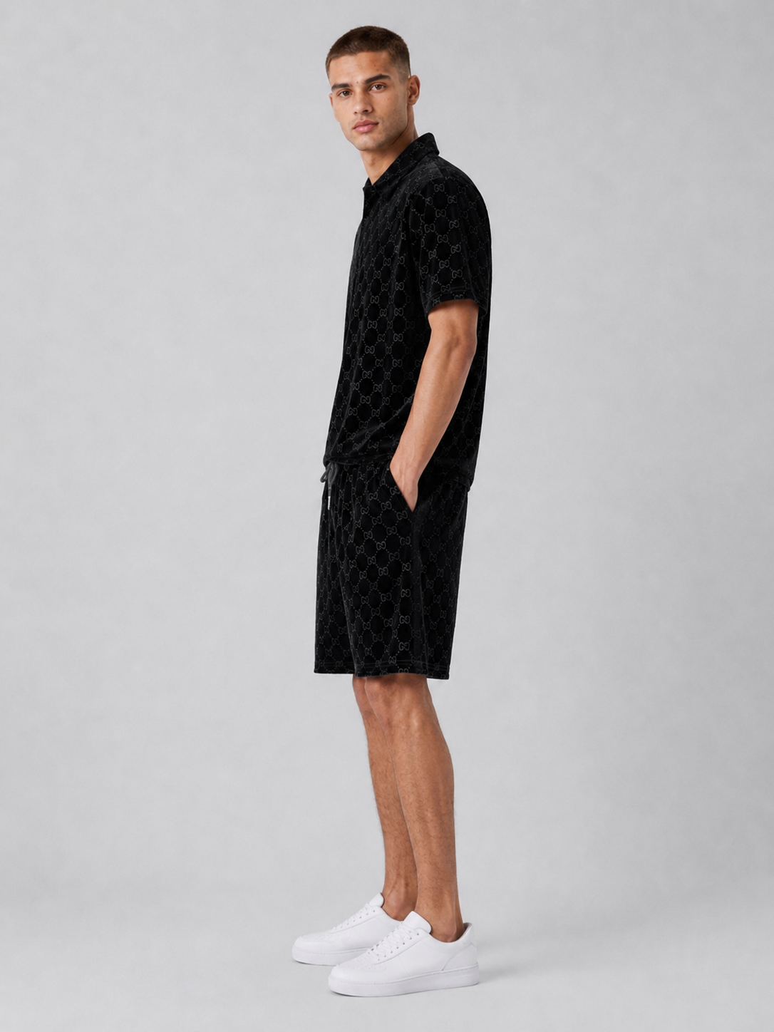 Black Shirt & Shorts Set