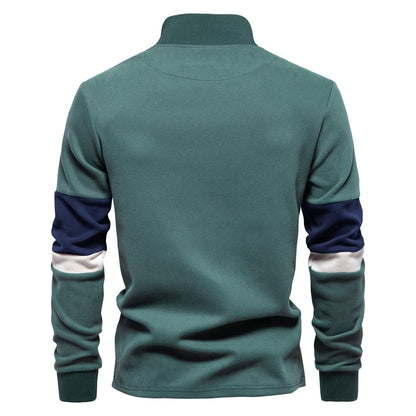 Tricolore Men's Quarter-Zip Pullover – Smart Casual Sweater