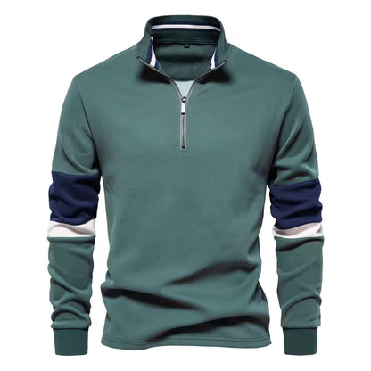 Tricolore Men's Quarter-Zip Pullover – Smart Casual Sweater