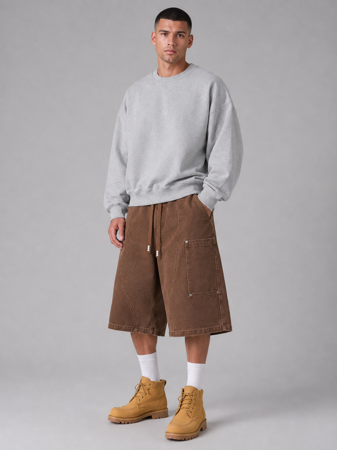 Straight-Leg Cotton Casual Shorts