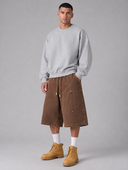 Straight-Leg Cotton Casual Shorts