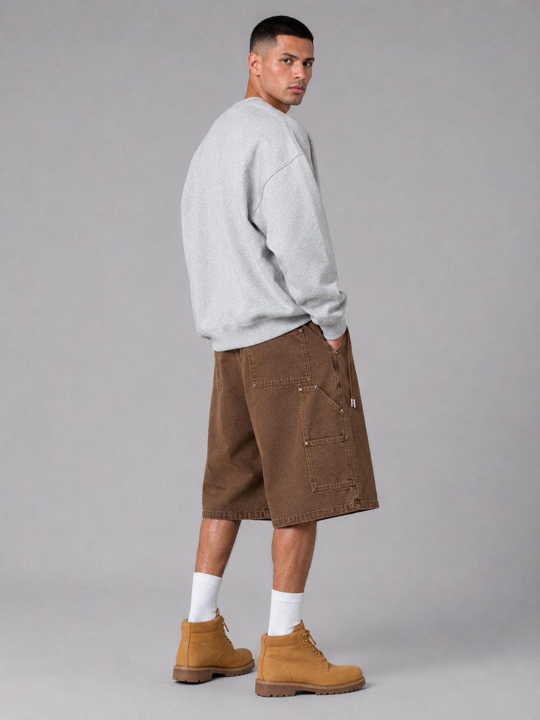 Straight-Leg Cotton Casual Shorts