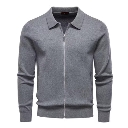 Vento Men's Zip-Up Cardigan – Smart Casual Knit Sweater
