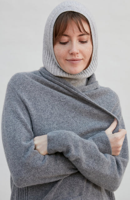 Merino Cashmere Ribbed Open Face Balaclava
