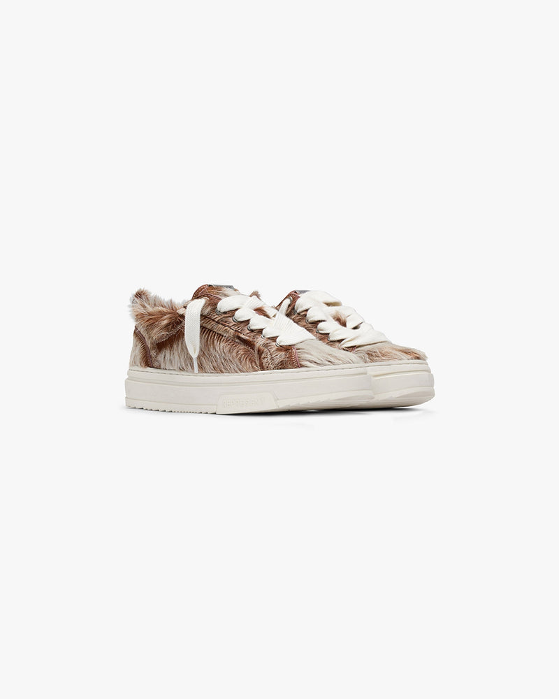 Pony Hair Leather Low-Top Sneakers