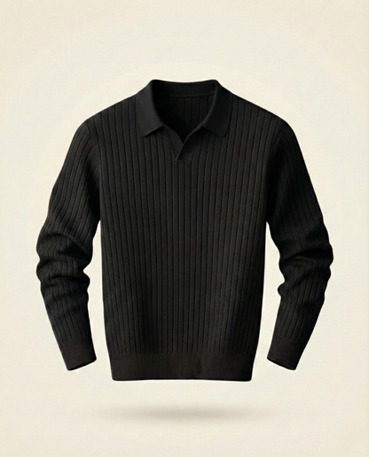 The Belmont Ribbed Polo Sweater