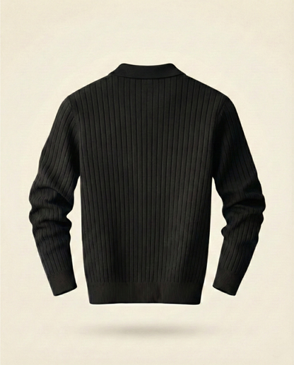 The Belmont Ribbed Polo Sweater