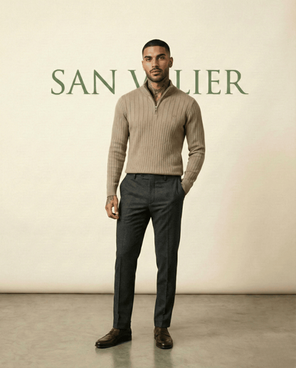 Quarter-Zip Sweater Ribbed Heritage