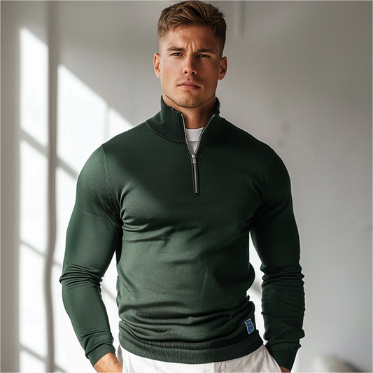 Classic refined half-zip everyday jumper for men | Nolan