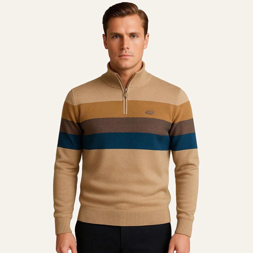 Striped Sweater Prestige Quarter-Zip