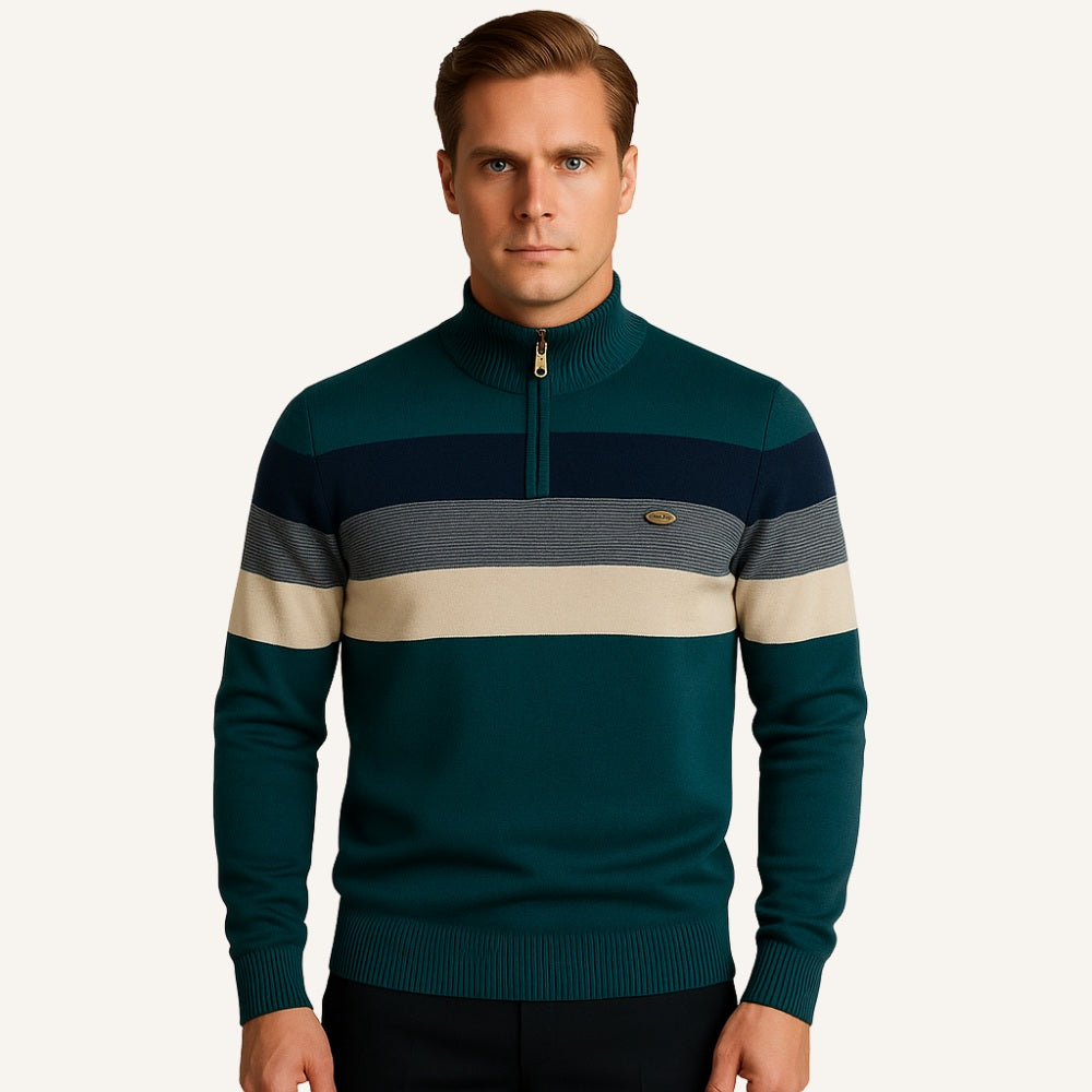 Striped Sweater Prestige Quarter-Zip