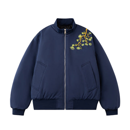 Embroidered Stand Collar Jacket