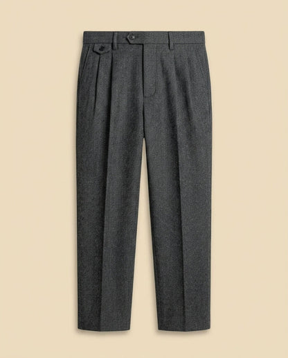 Herringbone Pleated Trouser