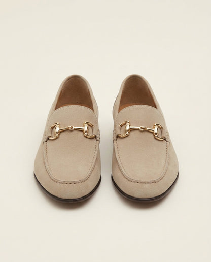 Suede Horsebit Loafer Beige