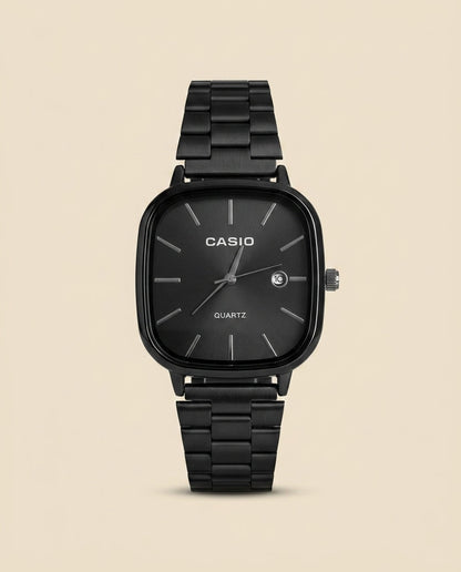 CS Square Quartz Steel Watch Black