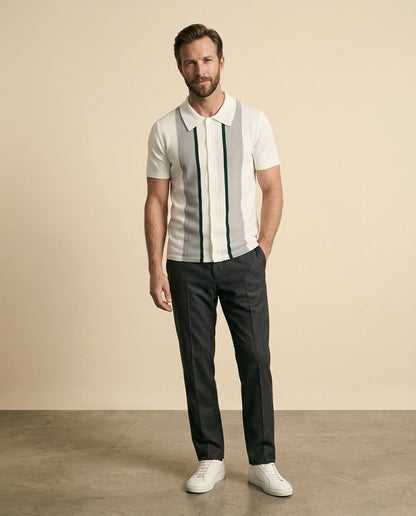 Argyle Stripe Polo White Multi