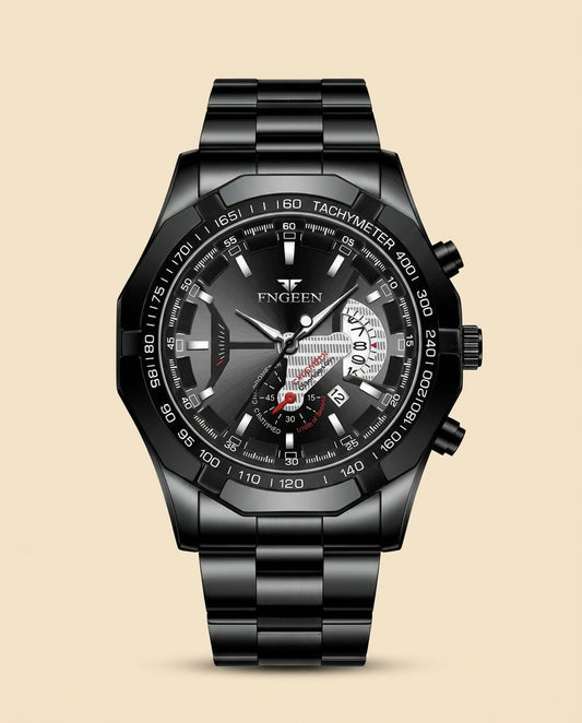 FG Elite Black Chronograph Sport Watch
