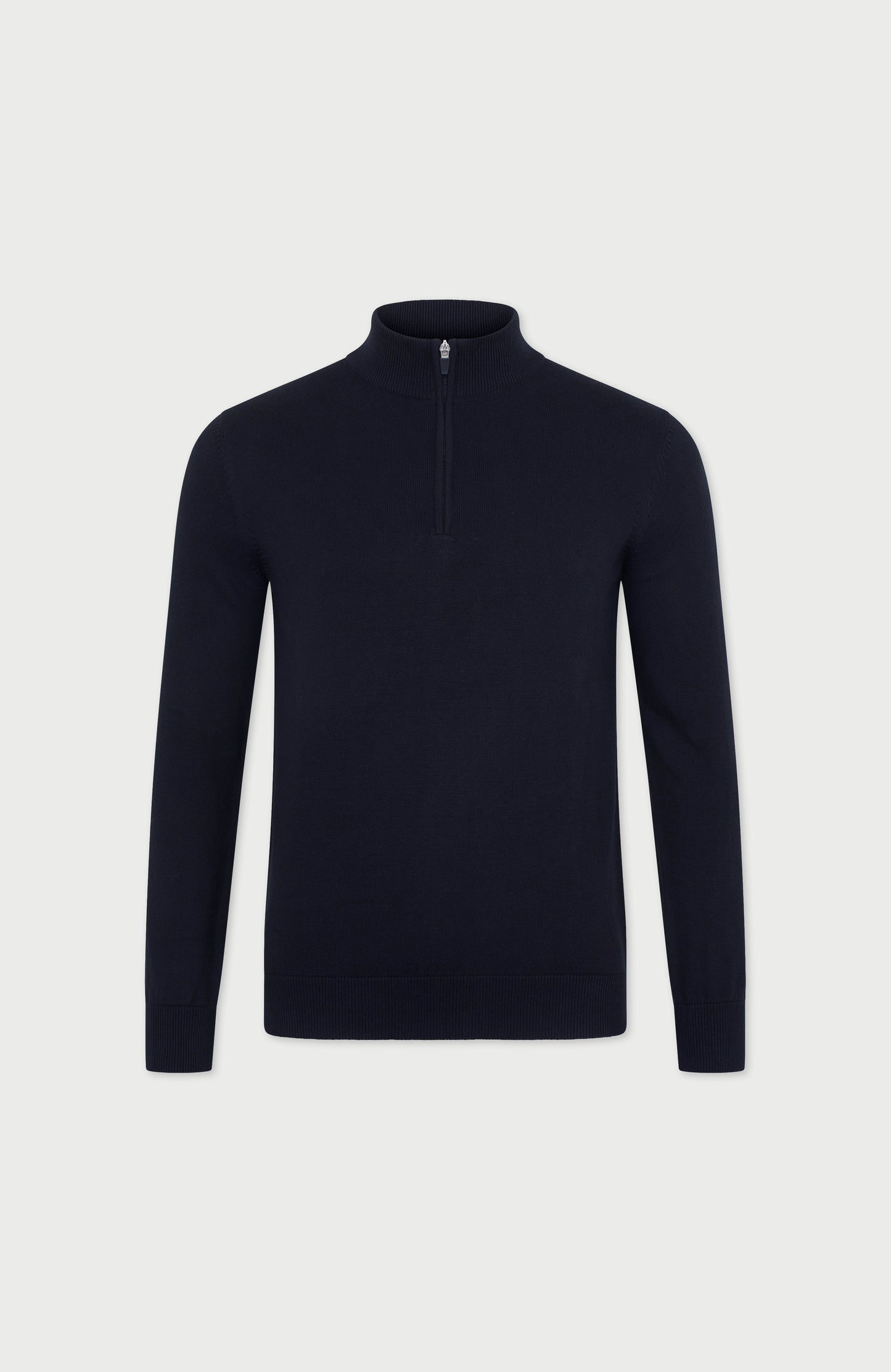 Mens Lightweight Cotton Zip Neck Jumper