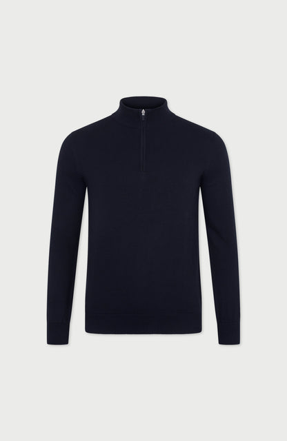 Mens Lightweight Cotton Zip Neck Jumper