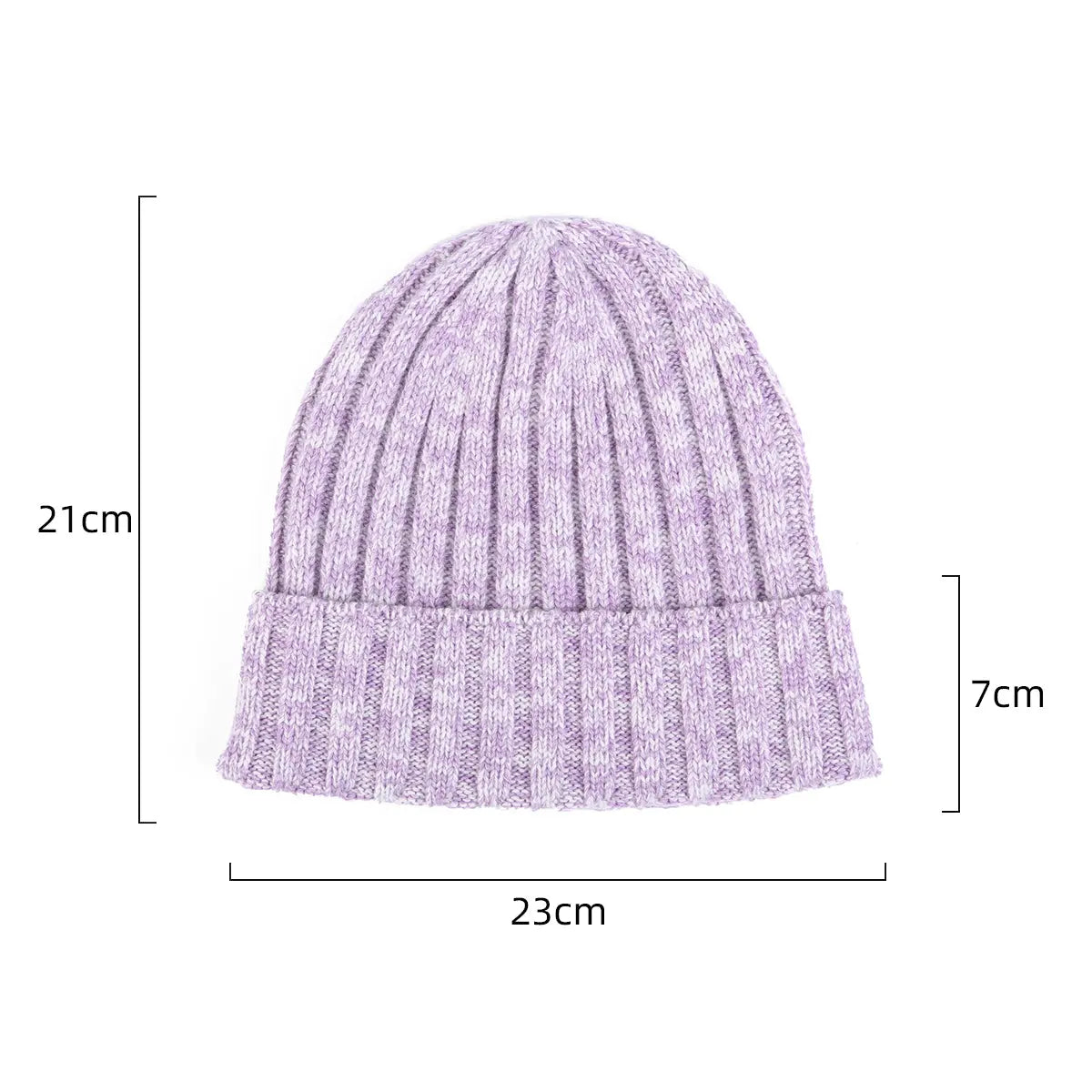 Ribbed Knit Cashmere Merino Wool Blend Beanie Hat