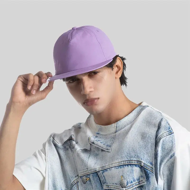 Flat Brim 5-Panel Nylon Camper Cap