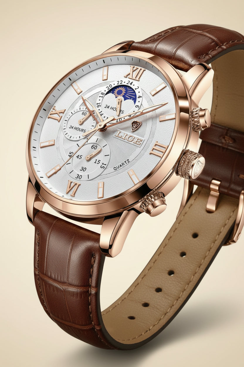 Leather Watch Prestige Moonphase