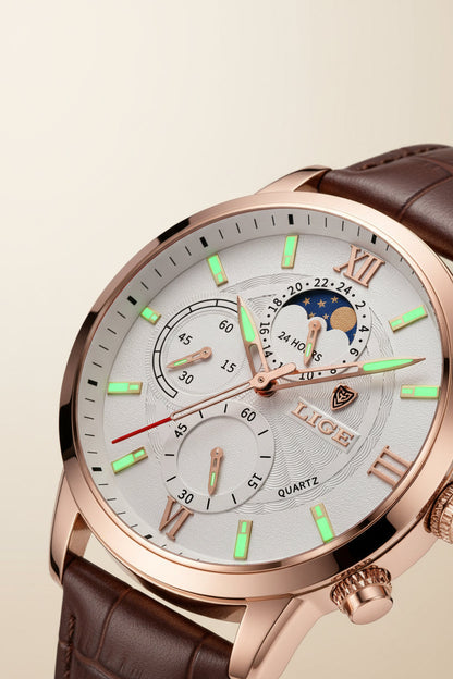 Leather Watch Prestige Moonphase