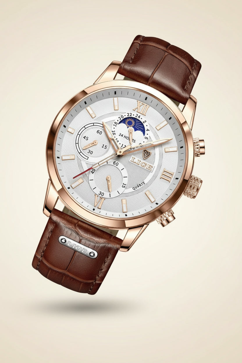 Leather Watch Prestige Moonphase