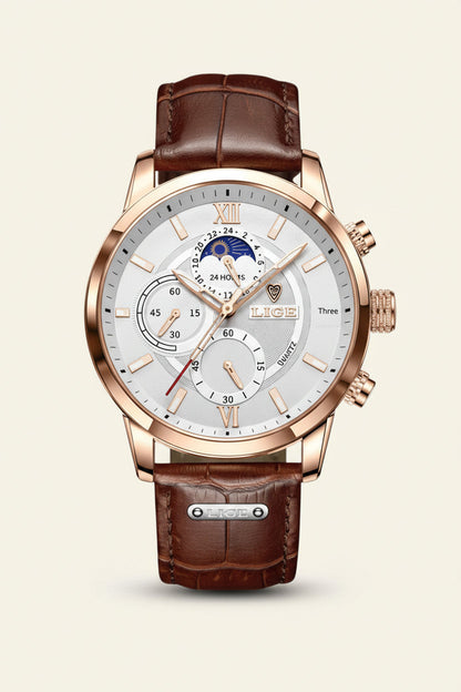 Leather Watch Prestige Moonphase