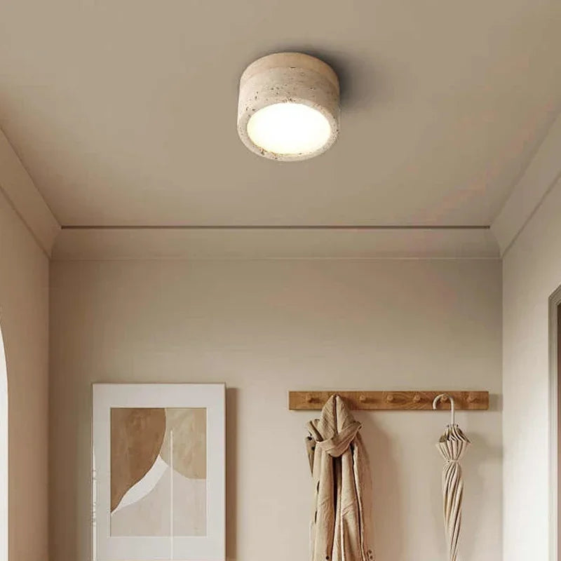Minimalist Natural Stone Flush-Mount Light for Calm, Modern Interiors