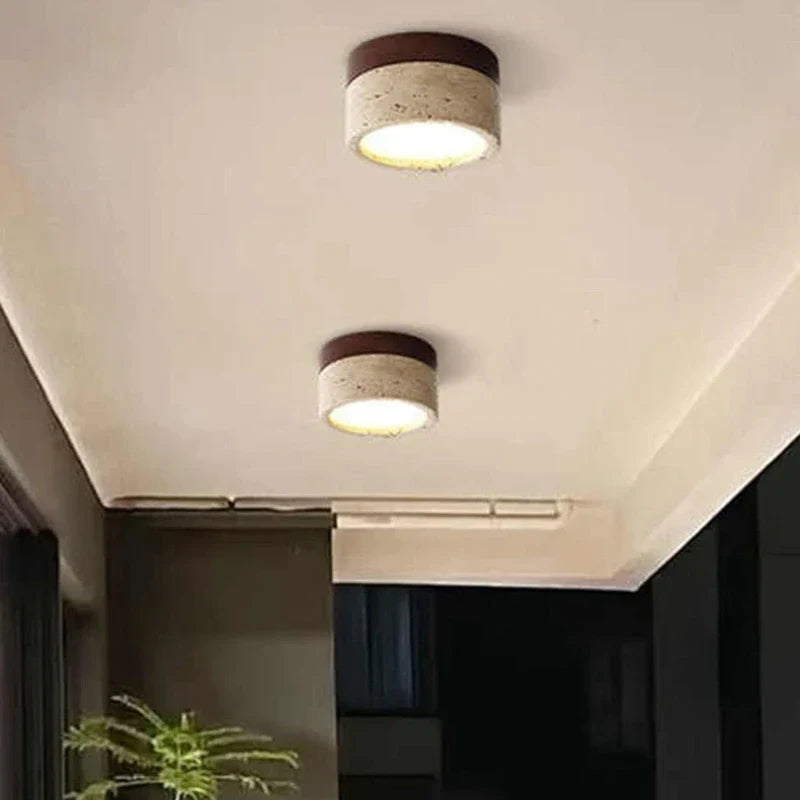 Minimalist Natural Stone Flush-Mount Light for Calm, Modern Interiors