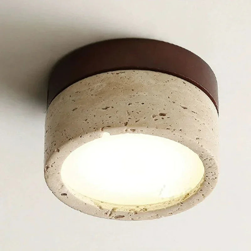 Minimalist Natural Stone Flush-Mount Light for Calm, Modern Interiors