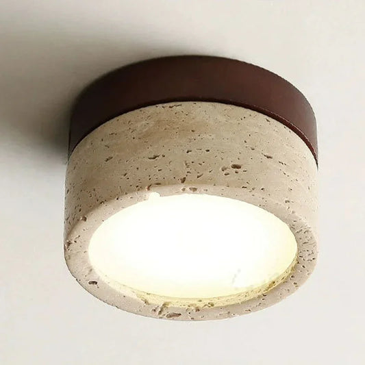 Minimalist Natural Stone Flush-Mount Light for Calm, Modern Interiors