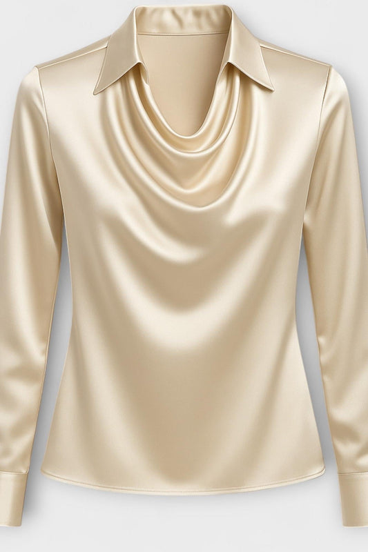 Elegant satin shimmer everyday blouse for women | Sofia
