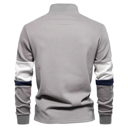 Tricolore Men's Quarter-Zip Pullover – Smart Casual Sweater