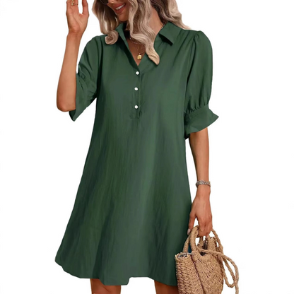 Casual button-down shirt dress for women | Franchesca