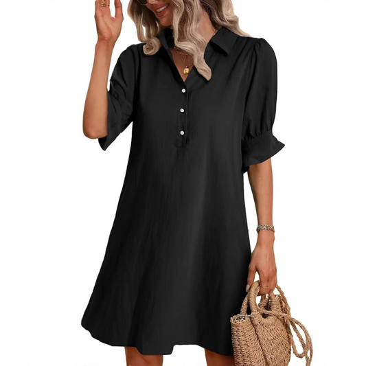 Casual button-down shirt dress for women | Franchesca