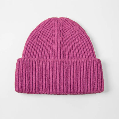 Cuffed Knit Mohair Blend Beanie Hat