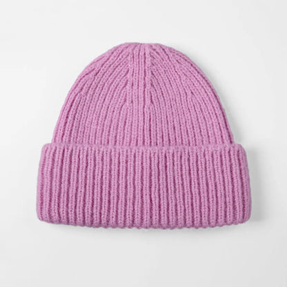 Cuffed Knit Mohair Blend Beanie Hat