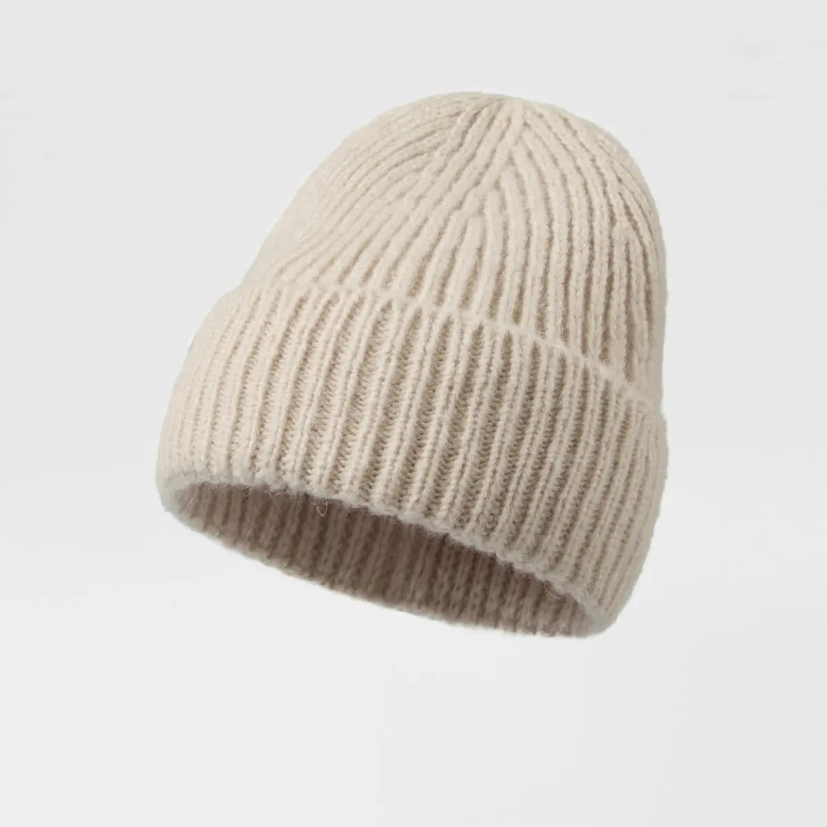 Cuffed Knit Mohair Blend Beanie Hat