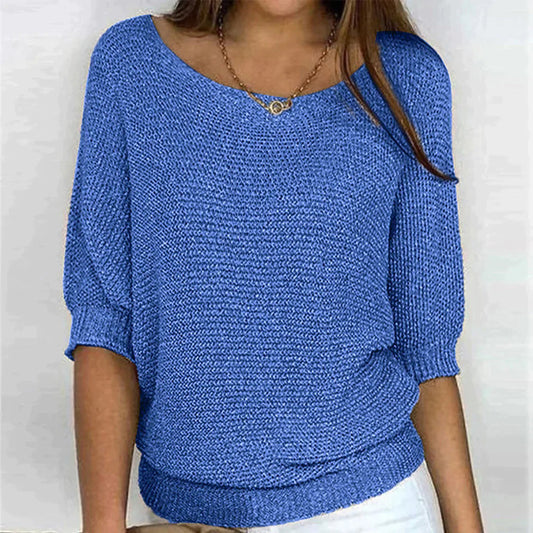 Elegant relaxed everyday knit top for women