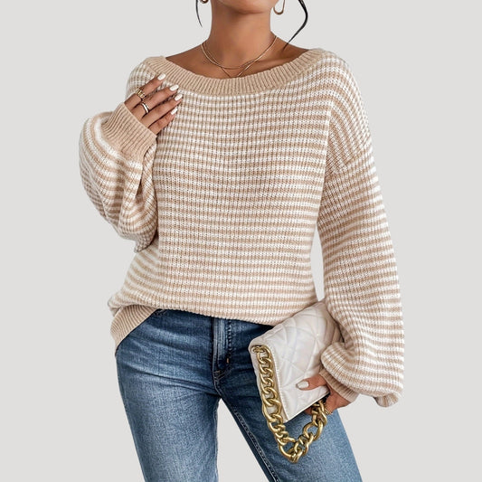 Oversized striped knit everyday jumper for women | Marlowe