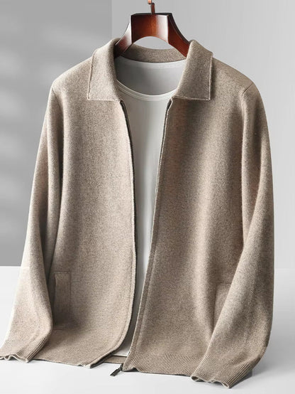 Salto Men's Merino Zip-Up Sweater – Smart Casual Knit
