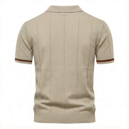 Torino Men's Quarter-Zip Polo Shirt – Short Sleeve Slim Fit