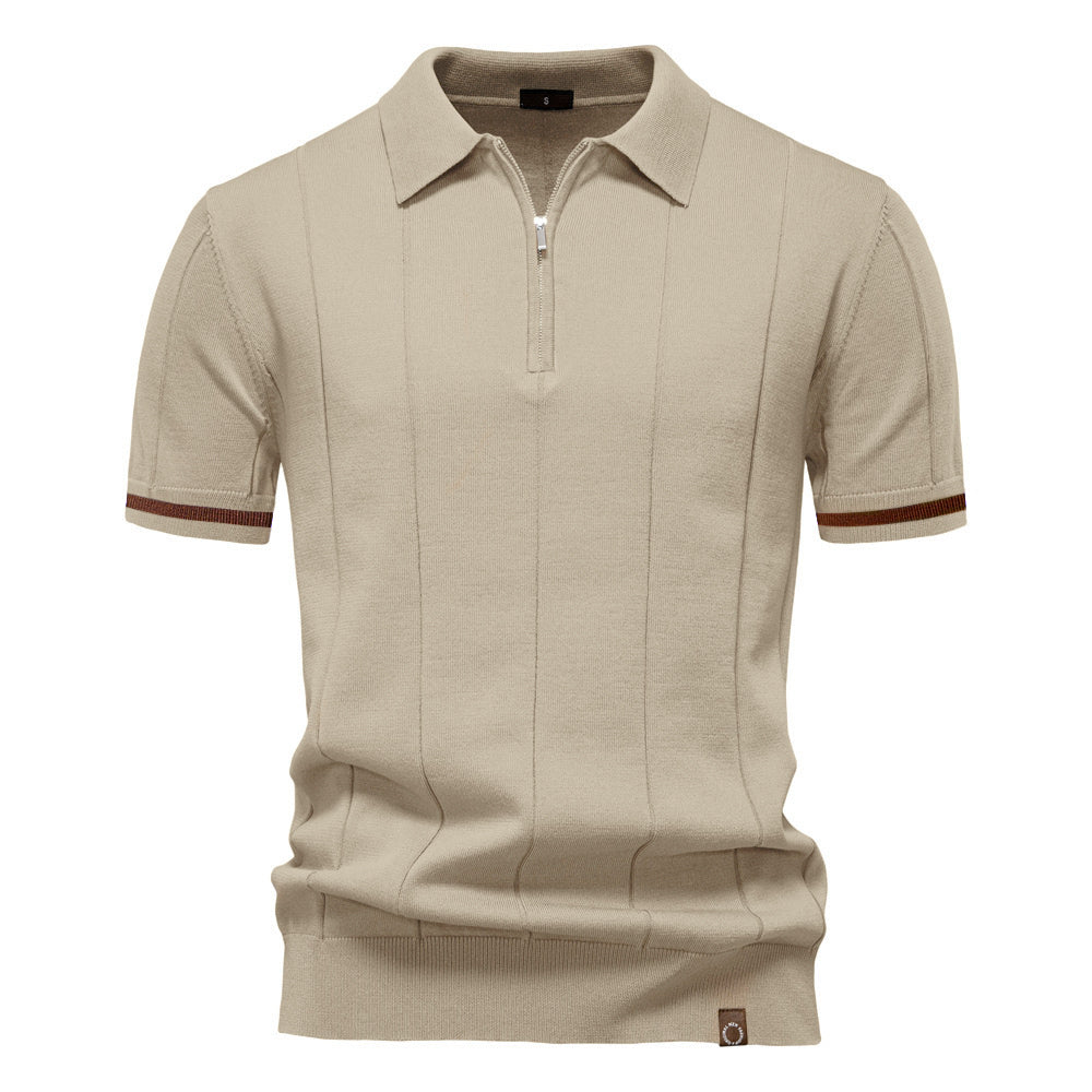 Torino Men's Quarter-Zip Polo Shirt – Short Sleeve Slim Fit