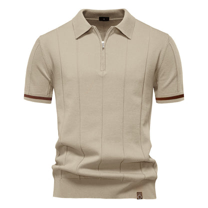 Torino Men's Quarter-Zip Polo Shirt – Short Sleeve Slim Fit